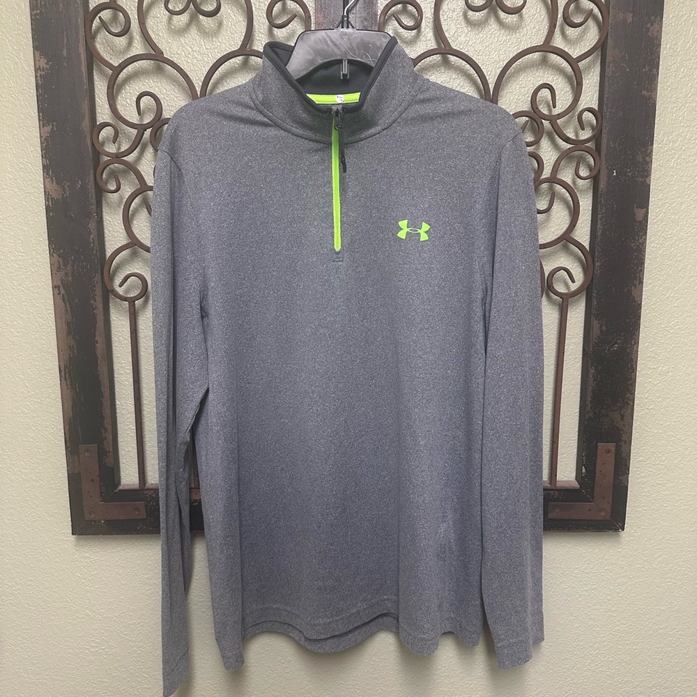 Under Armour loose Coldgear 1/4 zip pullover grey top